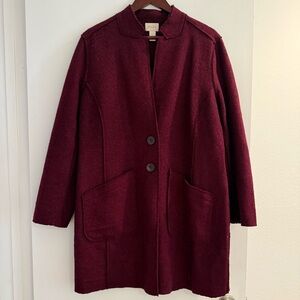 CHICO’S Burgundy Coat (Chico’s Size 2)